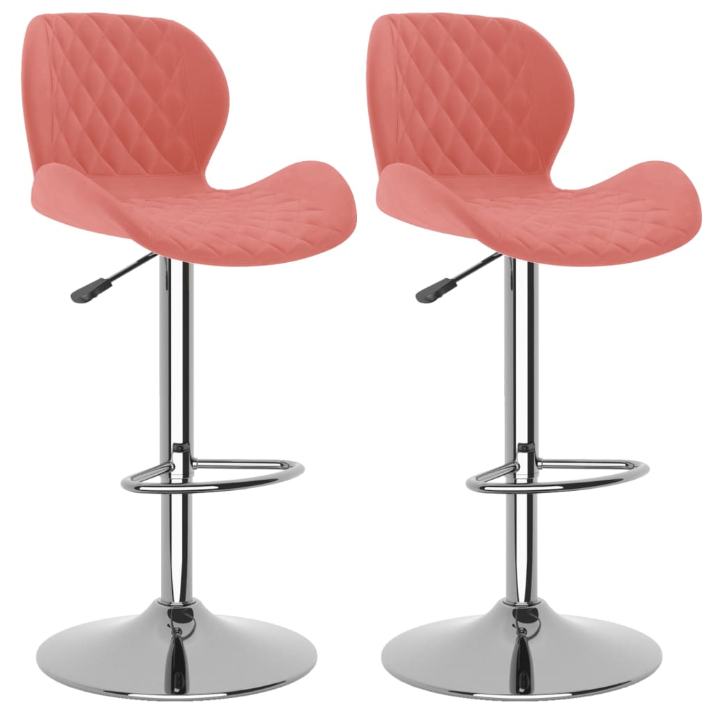 Barhocker 2 Stk. Rosa Samt