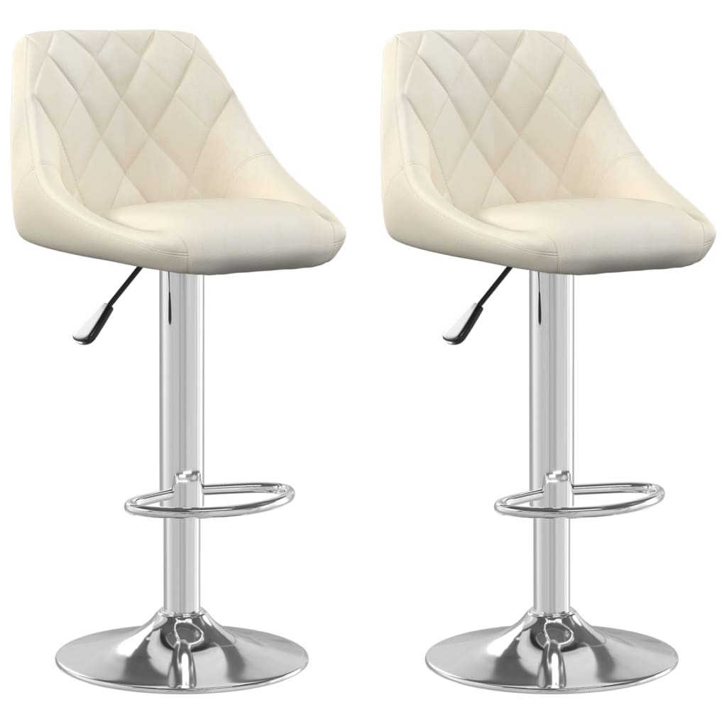 Barhocker 2 Stk. Creme Samt