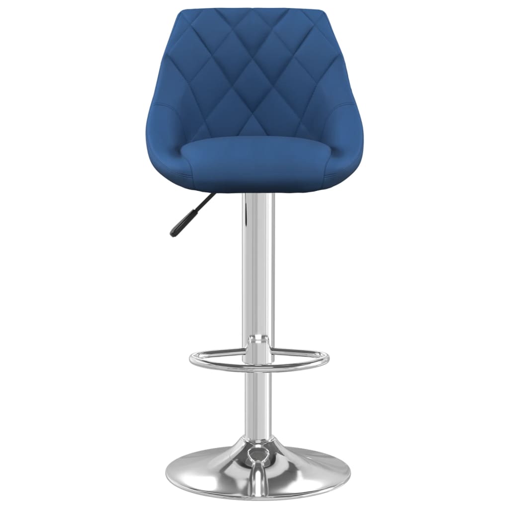 Barhocker 2 Stk. Blau Samt