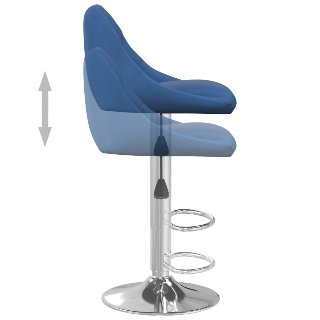 Barhocker 2 Stk. Blau Samt