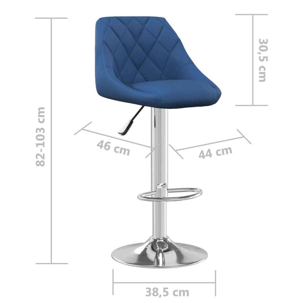 Barhocker 2 Stk. Blau Samt