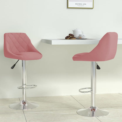 Barhocker 2 Stk. Rosa Samt