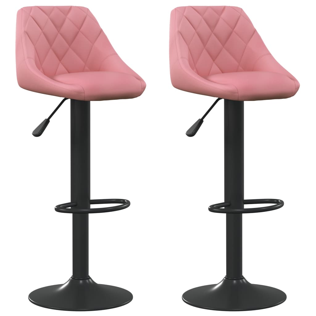 Barhocker 2 Stk. Rosa Samt