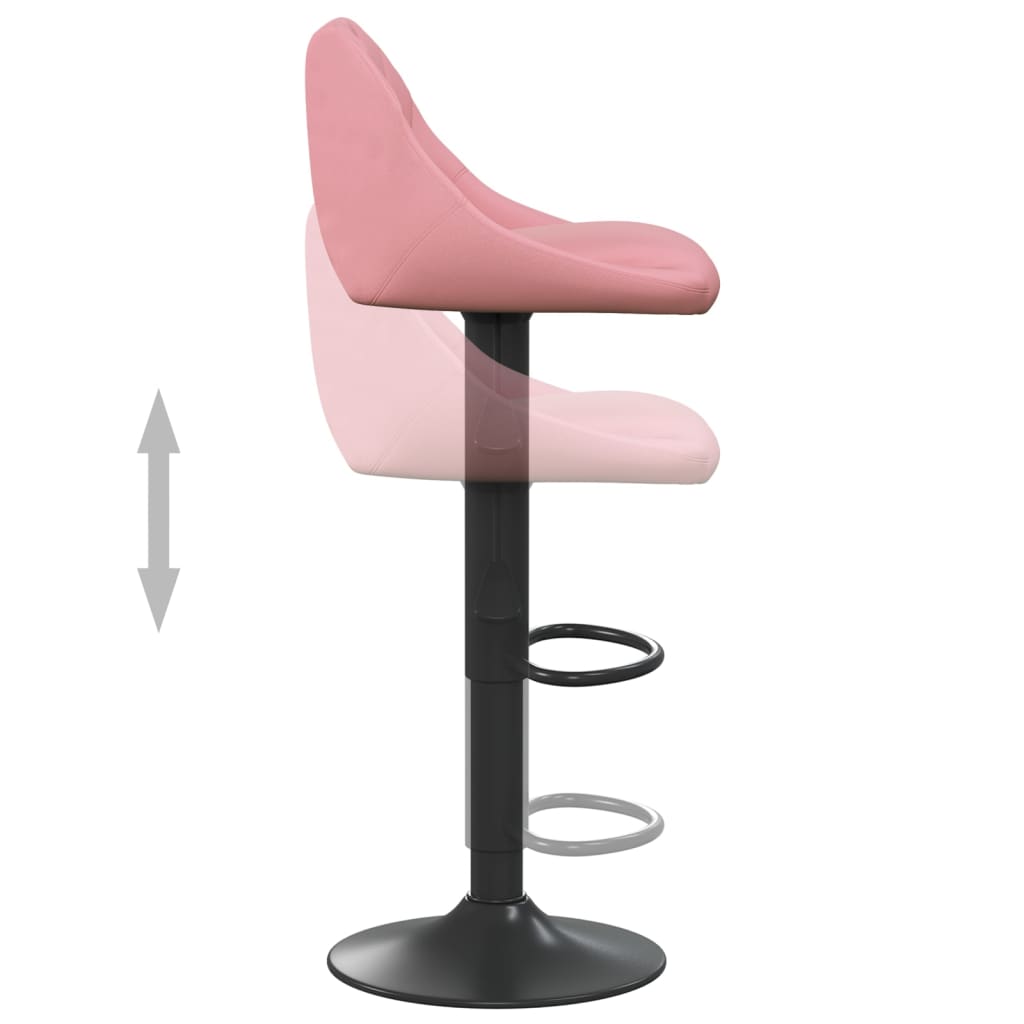 Barhocker 2 Stk. Rosa Samt