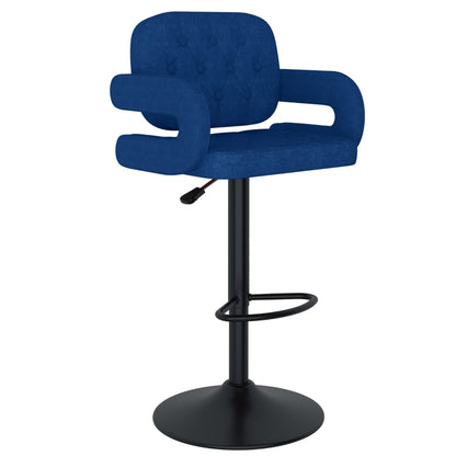 Barhocker 2 Stk. Blau Stoff