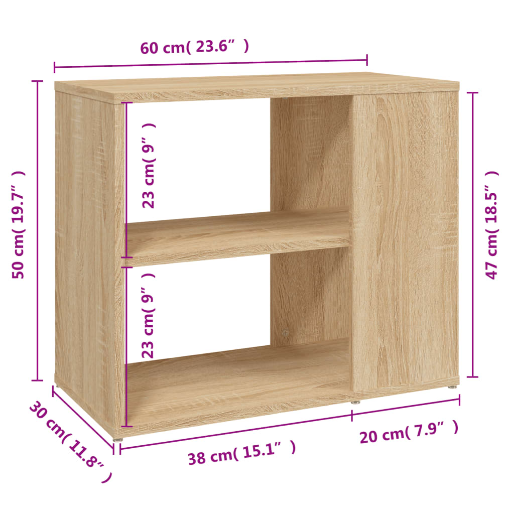 Beistelltisch Sonoma-Eiche 60x30x50 cm Holzwerkstoff