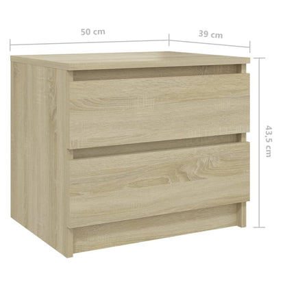 Nachttische 2 Stk. Sonoma-Eiche 50x39x43,5 cm Holzwerkstoff