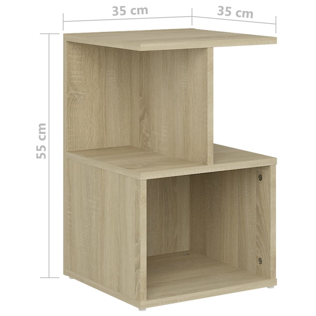 Nachttische 2 Stk. Sonoma-Eiche 35x35x55 cm Holzwerkstoff