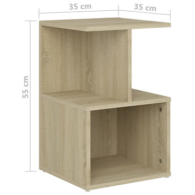 Nachttische 2 Stk. Sonoma-Eiche 35x35x55 cm Holzwerkstoff