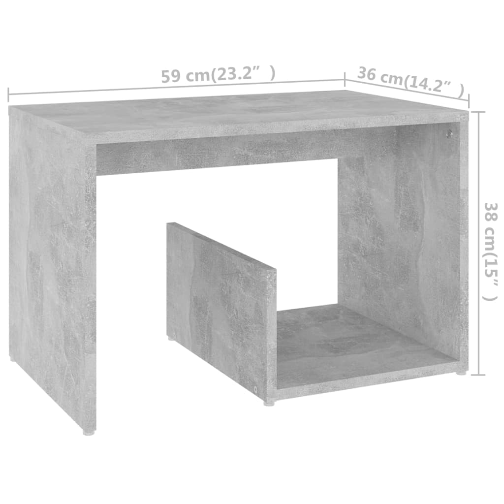 Beistelltisch Betongrau 59x36x38 cm Holzwerkstoff