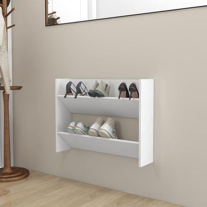 Wand-Schuhschrank Weiß 80x18x60 cm Holzwerkstoff