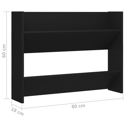 Wand-Schuhschrank Schwarz 80x18x60 cm Holzwerkstoff