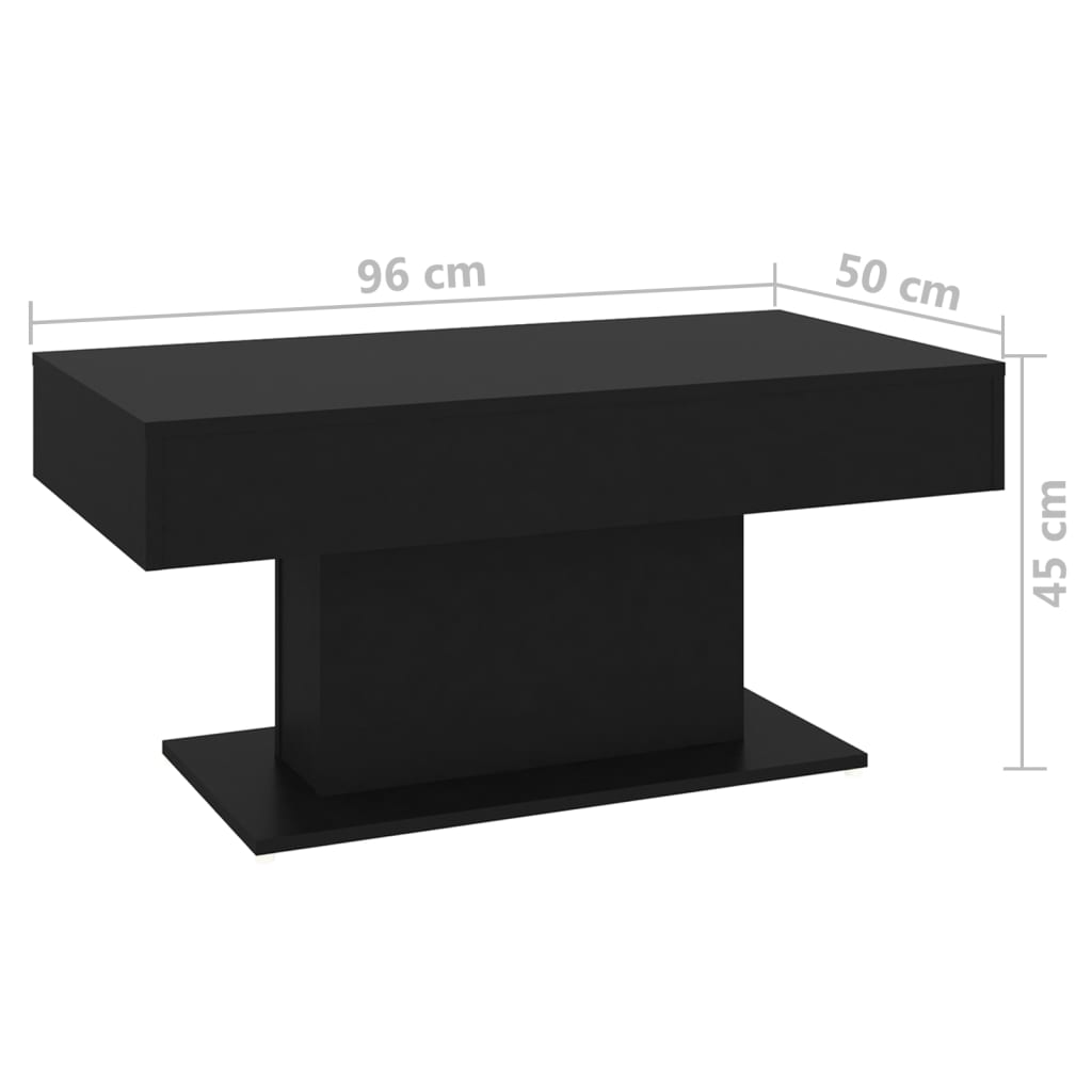 Couchtisch Schwarz 96x50x45 cm Holzwerkstoff