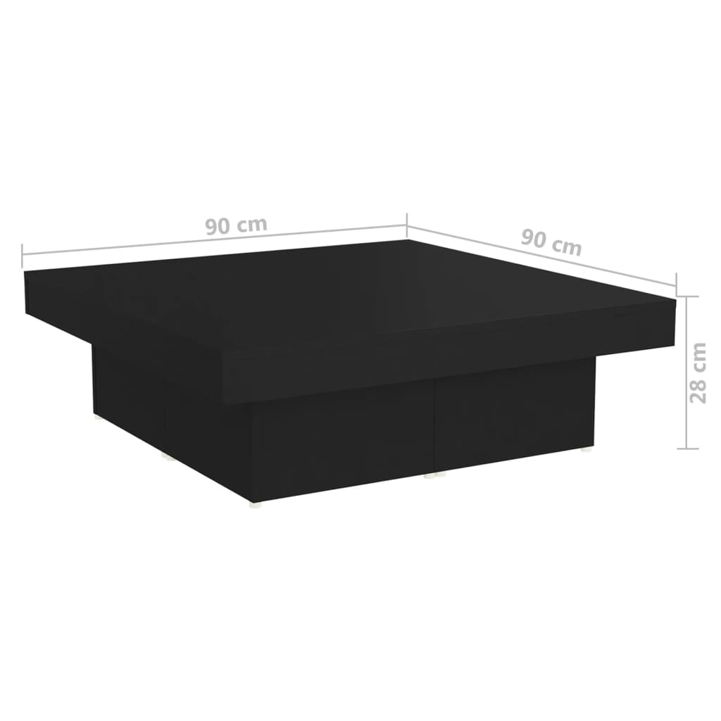 Couchtisch Schwarz 90x90x28 cm Holzwerkstoff