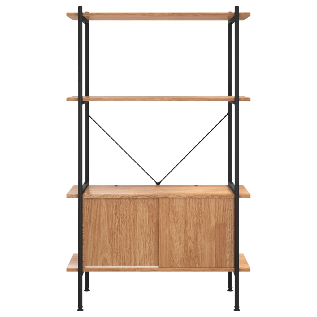 Regal mit 4 Böden und Schrank 80x40x130 cm Stahl Holzwerkstoff