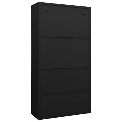 Büroschrank Schwarz 90x40x180 cm Stahl