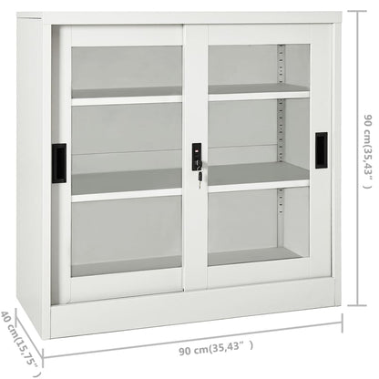 Schrank mit Schiebetür Hellgrau 90x40x90 cm Stahl