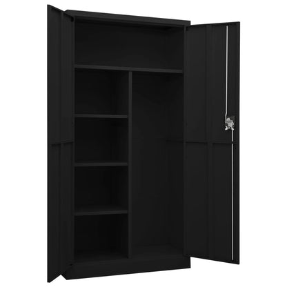 Schließfachschrank Schwarz 90x40x180 cm Stahl