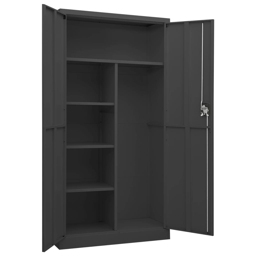 Schließfachschrank Anthrazit 90x40x180 cm Stahl