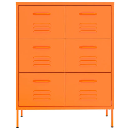 Schubladenschrank Orange 80x35x101,5 cm Stahl