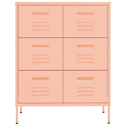 Schubladenschrank Rosa 80x35x101,5 cm Stahl