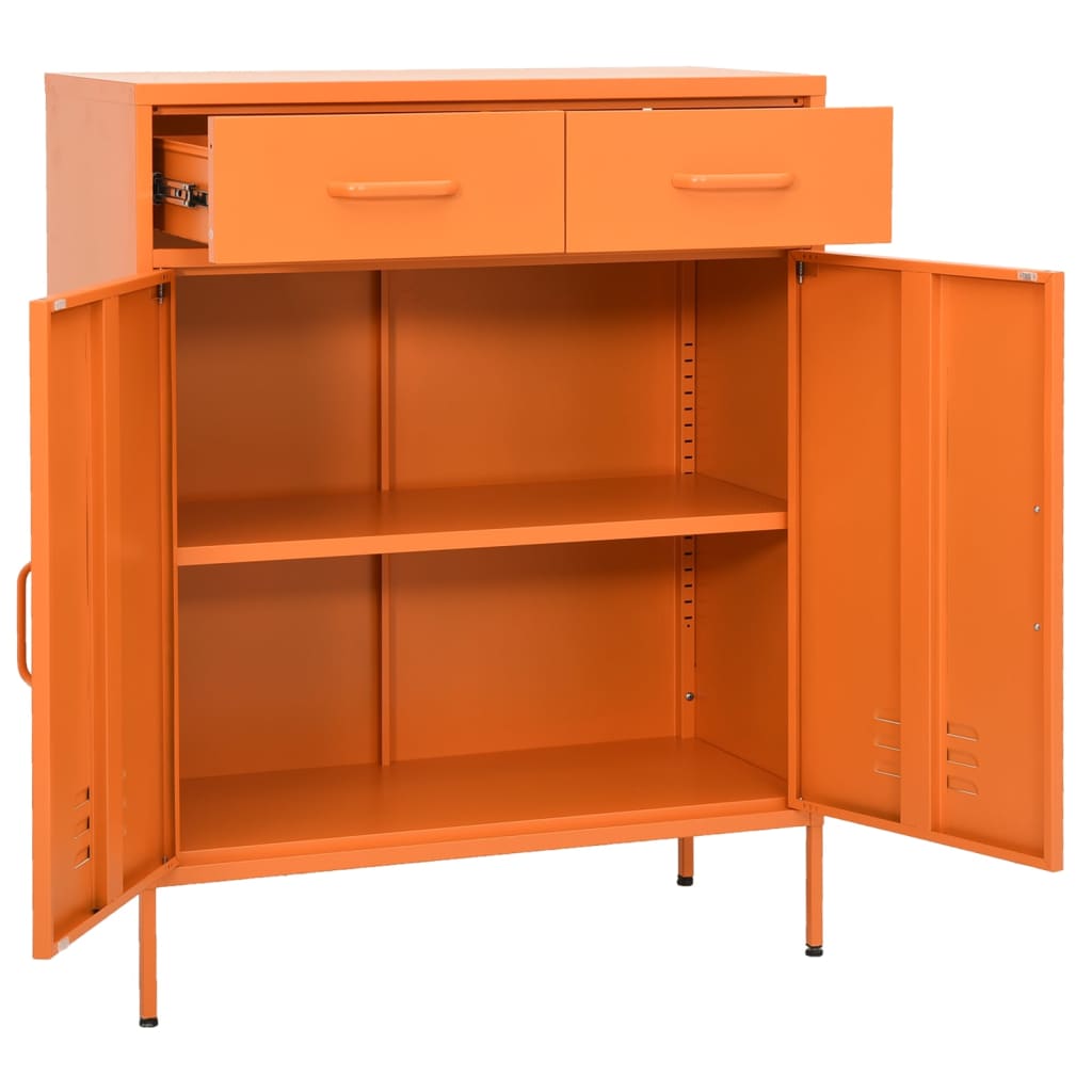 Lagerschrank Orange 80x35x101,5 cm Stahl