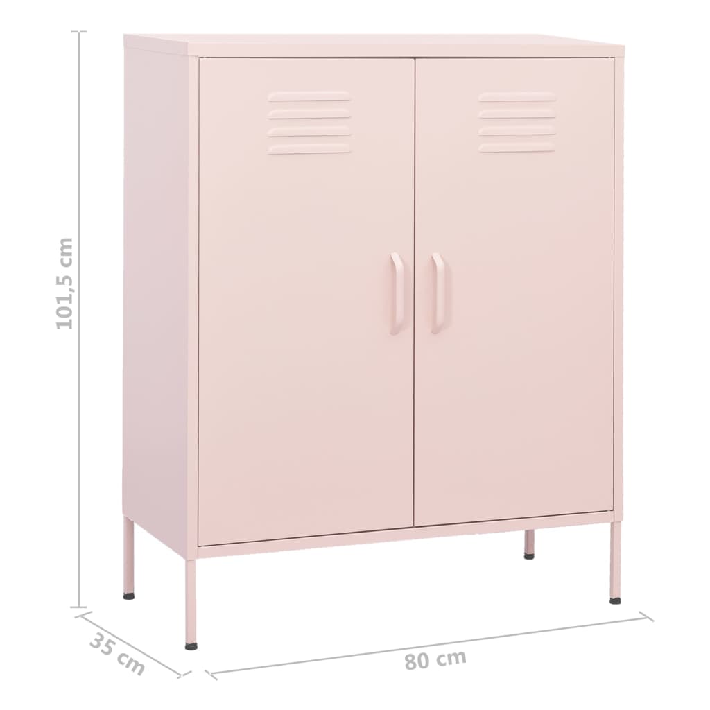 Lagerschrank Rosa 80x35x101,5 cm Stahl