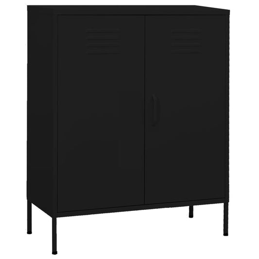 Lagerschrank Schwarz 80x35x101,5 cm Stahl