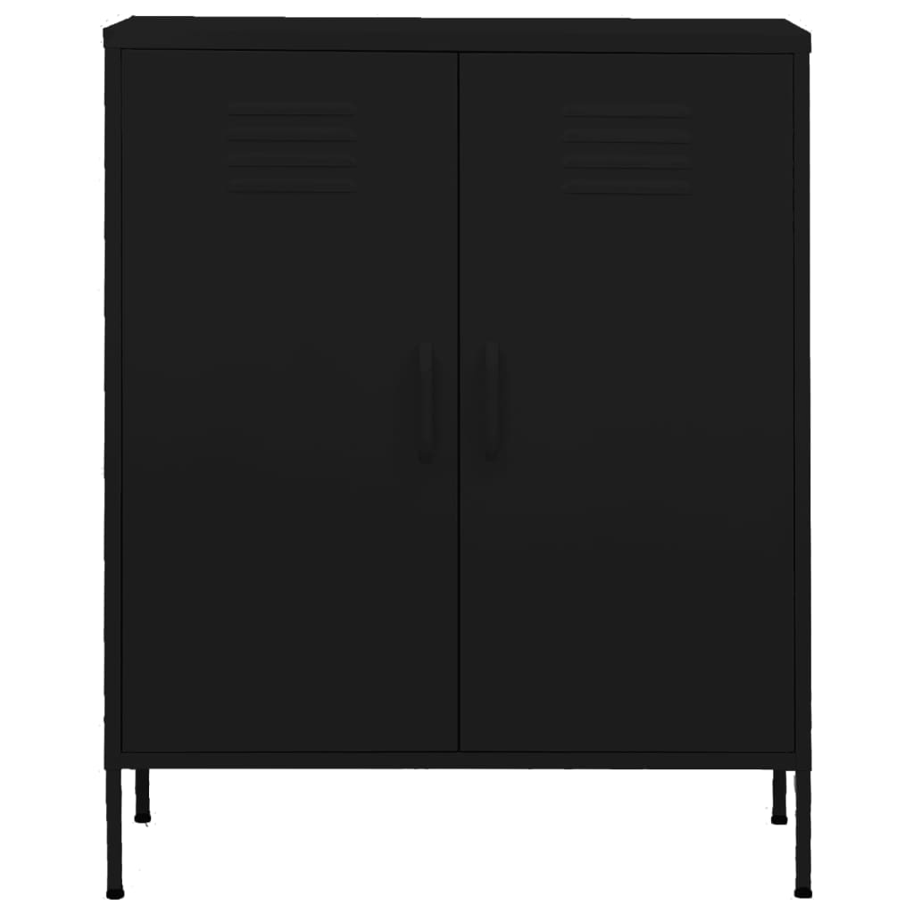 Lagerschrank Schwarz 80x35x101,5 cm Stahl