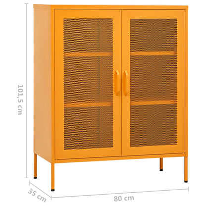 Lagerschrank Senfgelb 80x35x101,5 cm Stahl