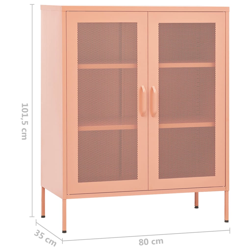 Lagerschrank Rosa 80x35x101,5 cm Stahl