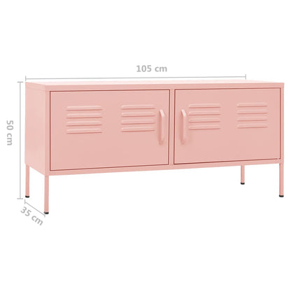 TV-Schrank Rosa 105x35x50 cm Stahl