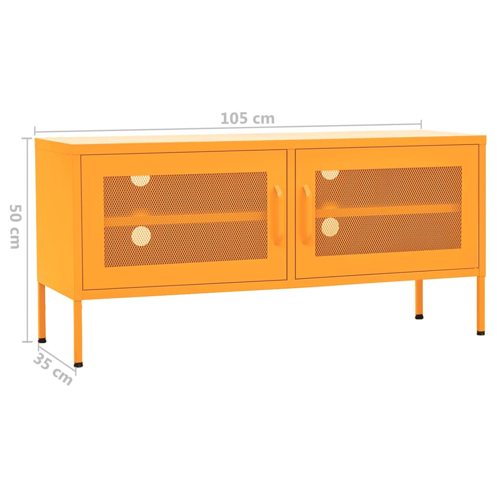 TV-Schrank Senfgelb 105x35x50 cm Stahl