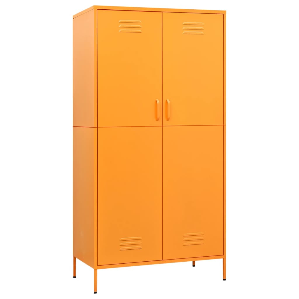 Kleiderschrank Senfgelb 90x50x180 cm Stahl