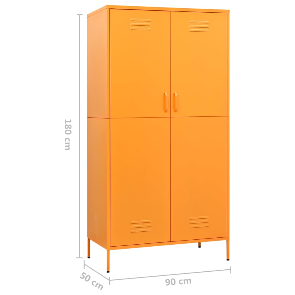 Kleiderschrank Senfgelb 90x50x180 cm Stahl