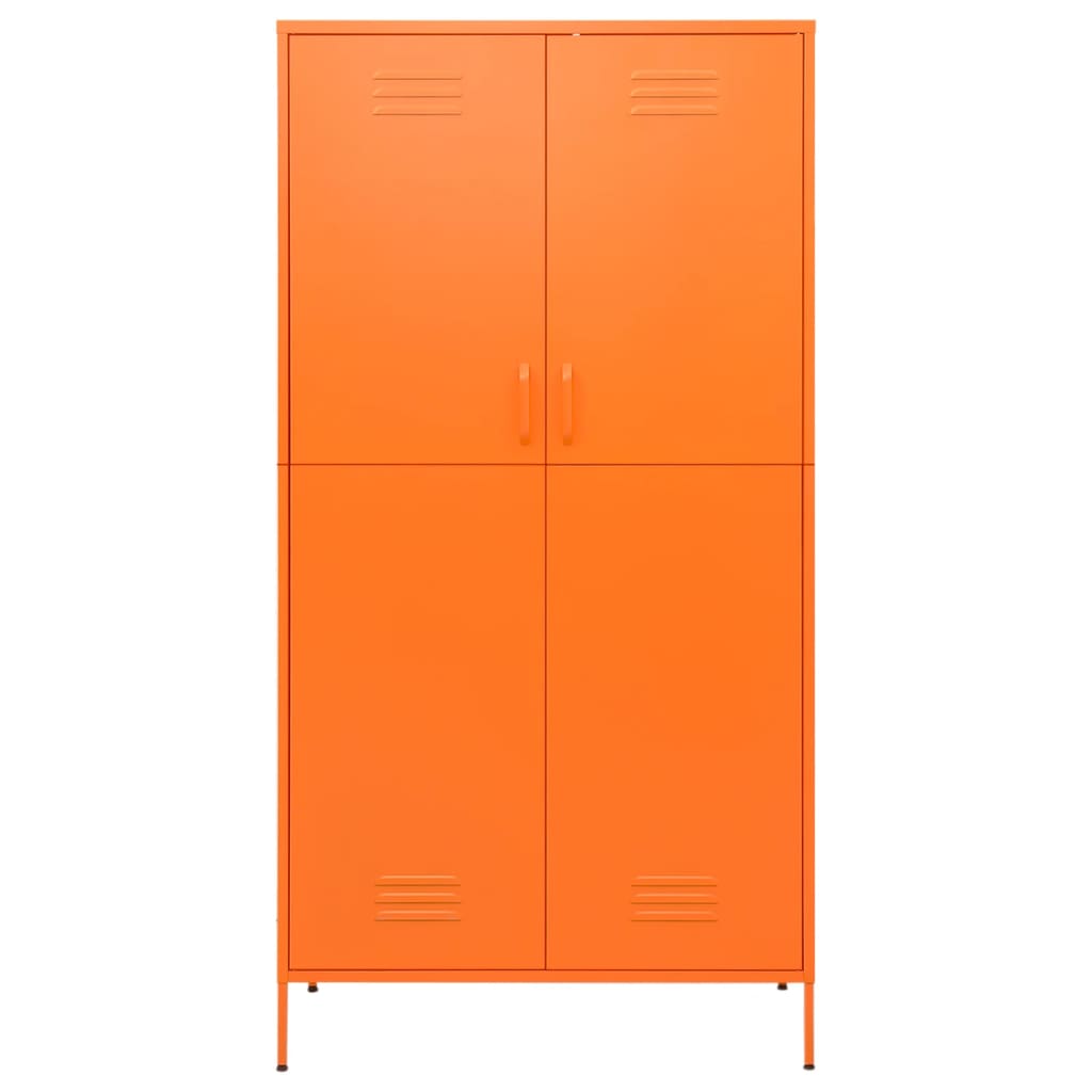 Kleiderschrank Orange 90x50x180 cm Stahl