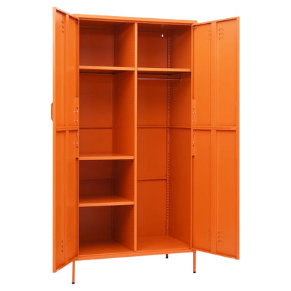 Kleiderschrank Orange 90x50x180 cm Stahl