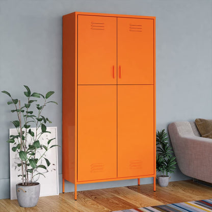 Kleiderschrank Orange 90x50x180 cm Stahl