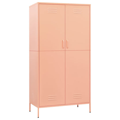 Kleiderschrank Rosa 90x50x180 cm Stahl