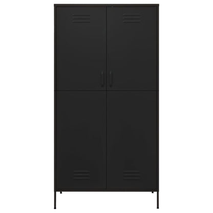 Kleiderschrank Schwarz 90x50x180 cm Stahl