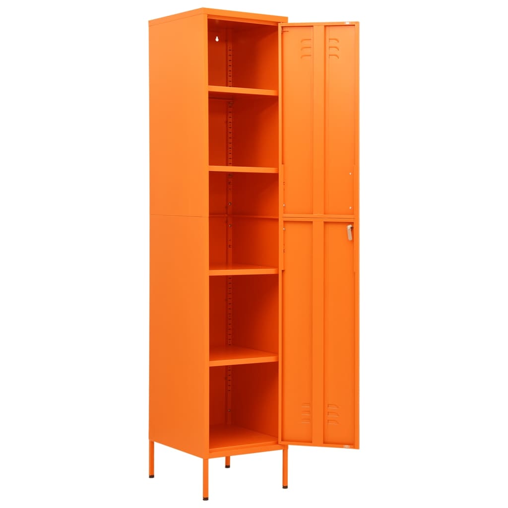 Schließfachschrank Orange 35x46x180 cm Stahl