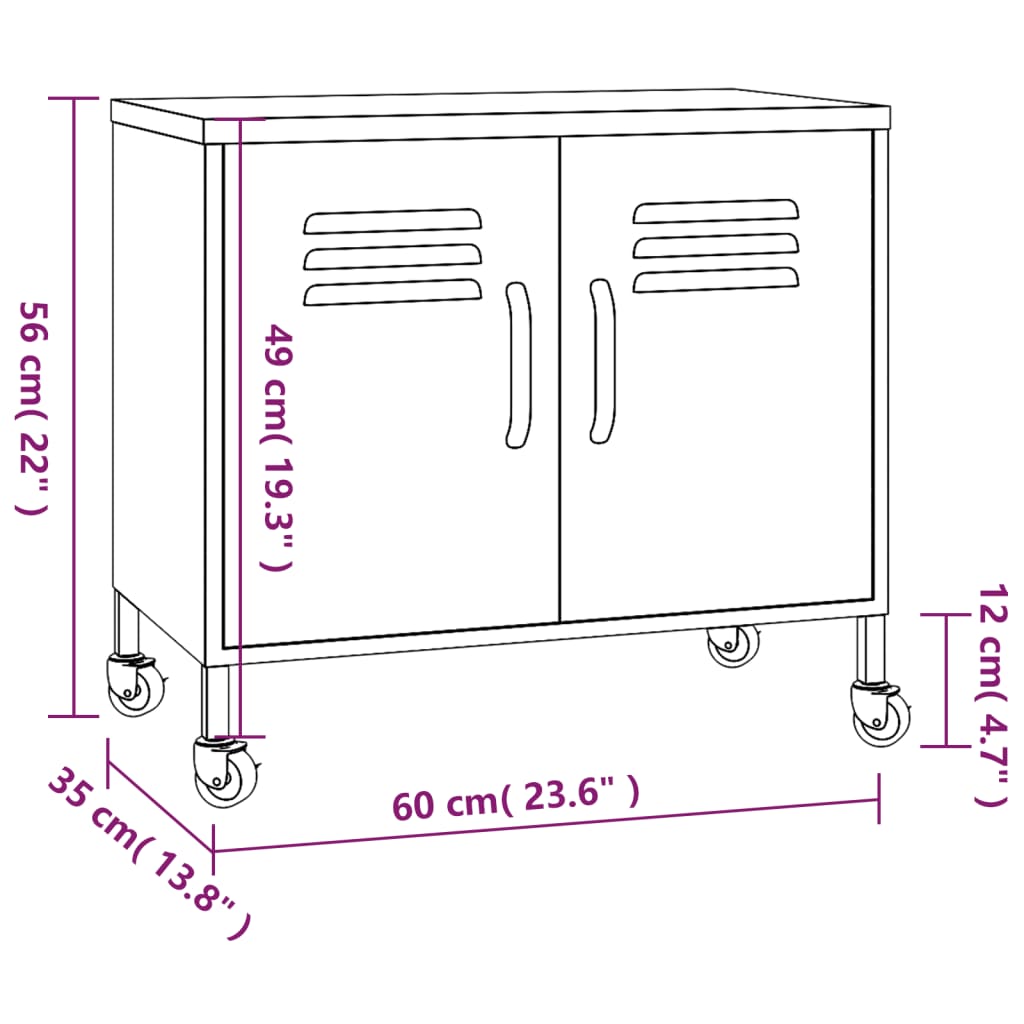 Lagerschrank Senfgelb 60x35x56 cm Stahl