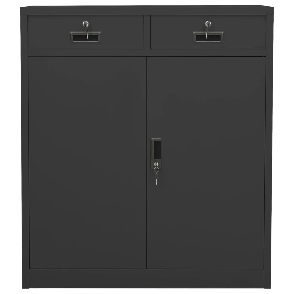 Büroschrank Anthrazit 90x40x102 cm Stahl