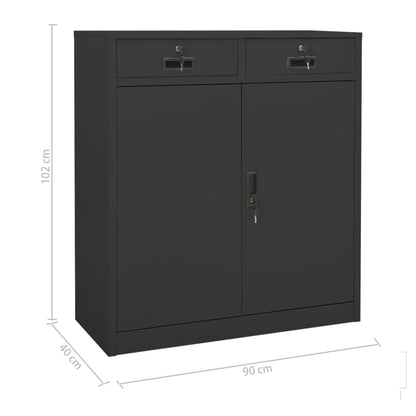 Büroschrank Anthrazit 90x40x102 cm Stahl