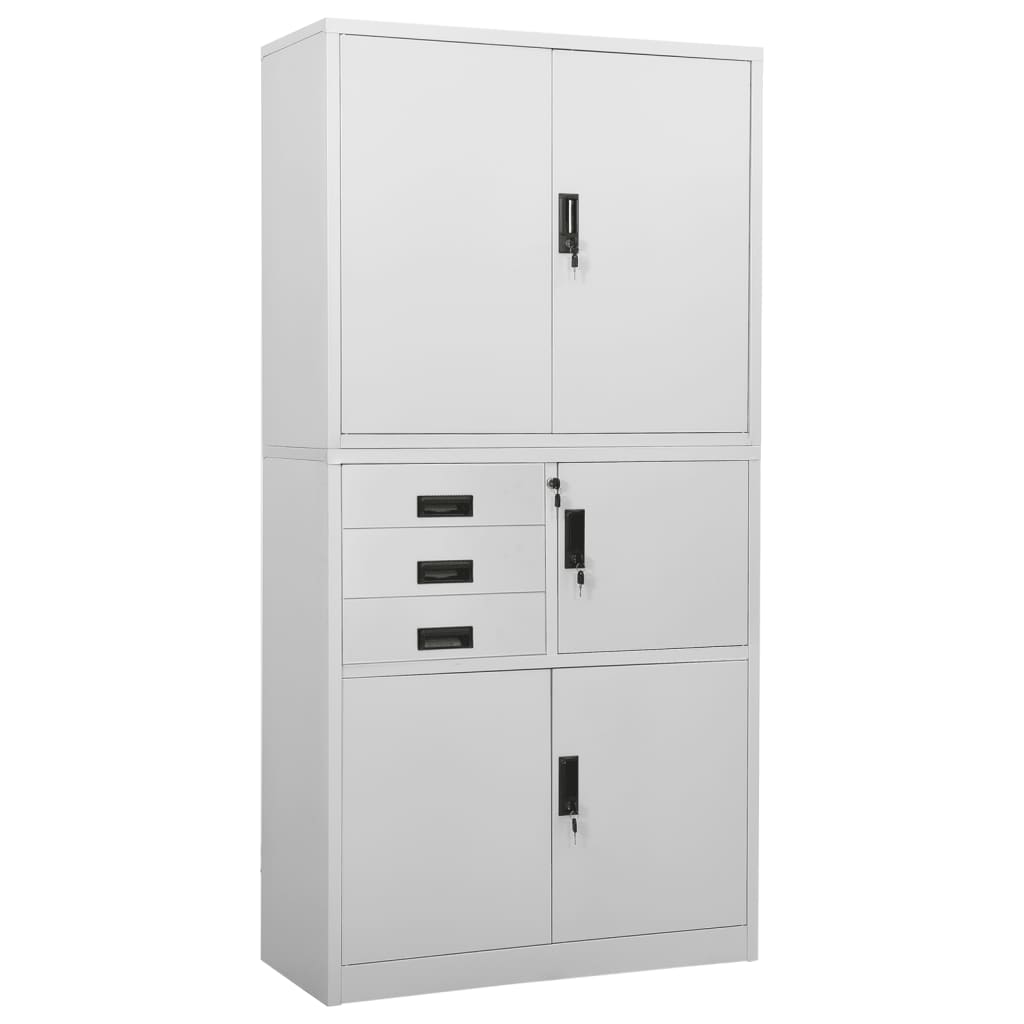 Büroschrank Hellgrau 90x40x180 cm Stahl