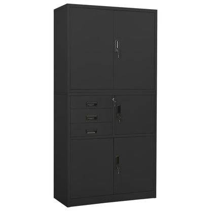 Büroschrank Anthrazit 90x40x180 cm Stahl