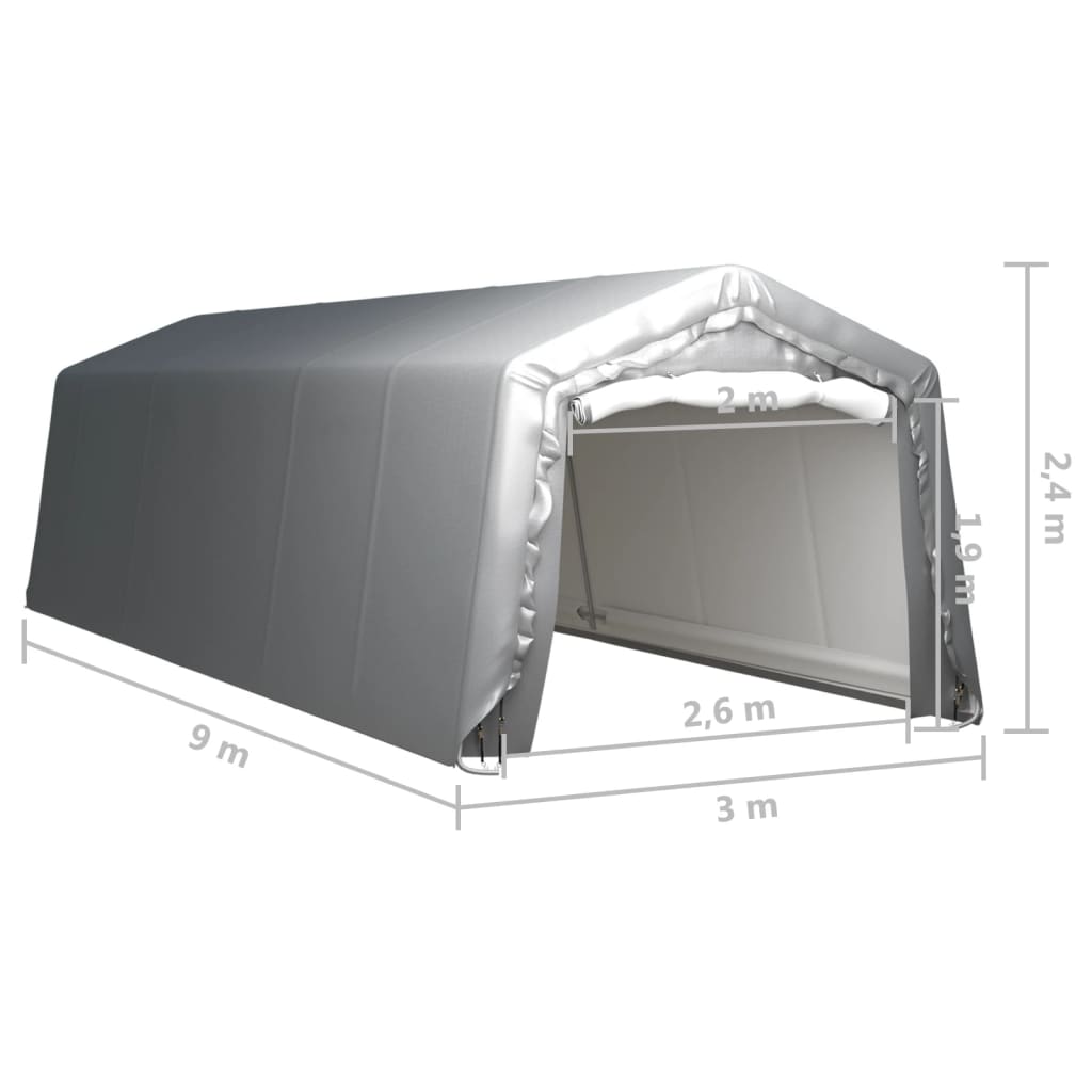 Lagerzelt 300x900 cm Stahl Grau