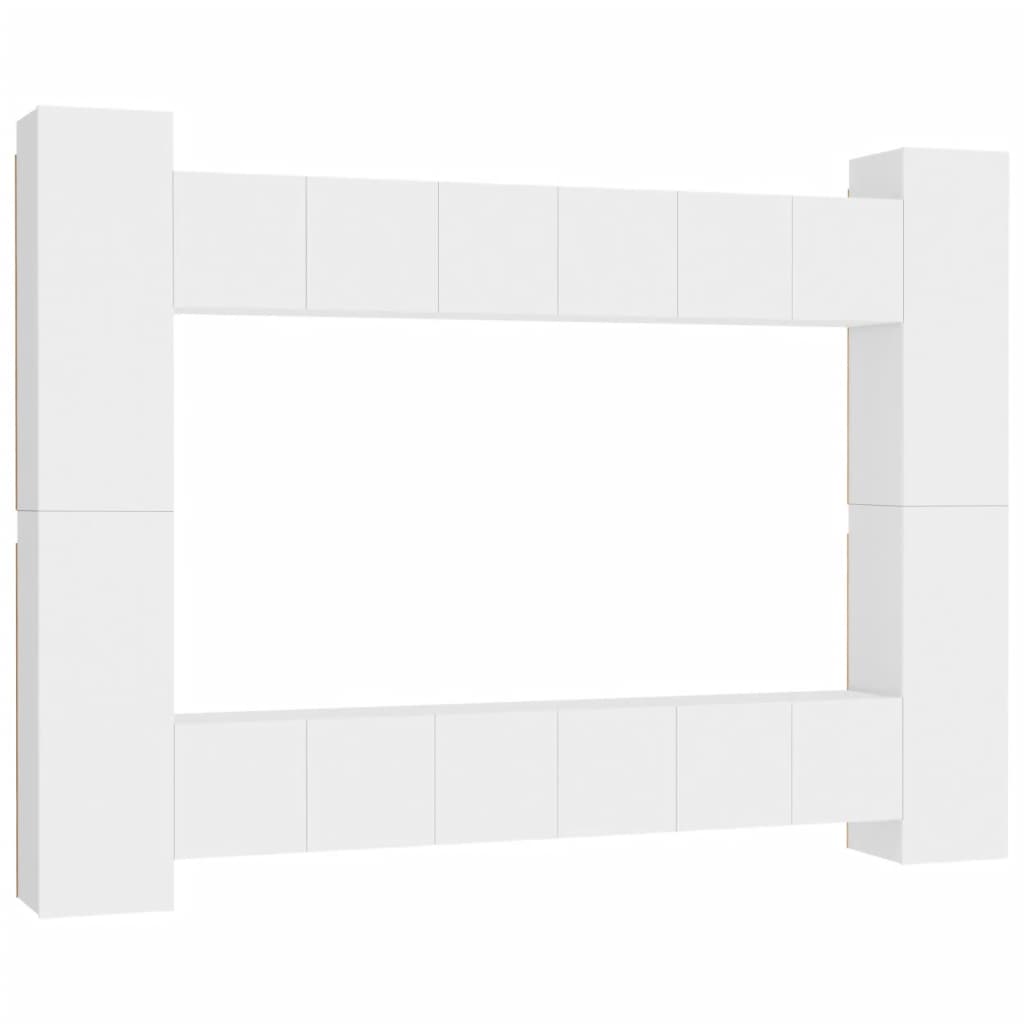 10-tlg. TV-Schrank-Set Weiß Holzwerkstoff