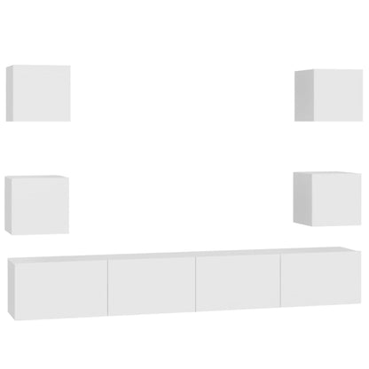 6-tlg. TV-Schrank-Set Weiß Holzwerkstoff