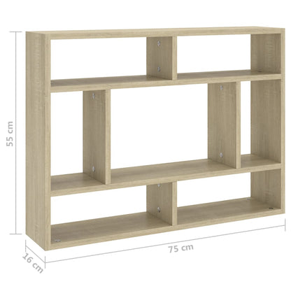 Wandregal Sonoma-Eiche 75x16x55 cm Holzwerkstoff